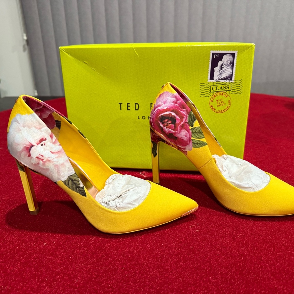 Ted Baker Yellow and Pink Floral Heels